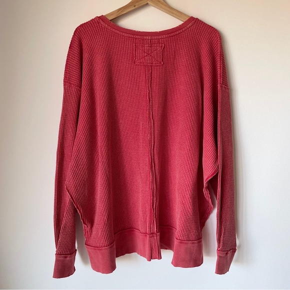 NEW Free People We The Free Buttercup Thermal In Talking Roses Red - Picture 8 of 13